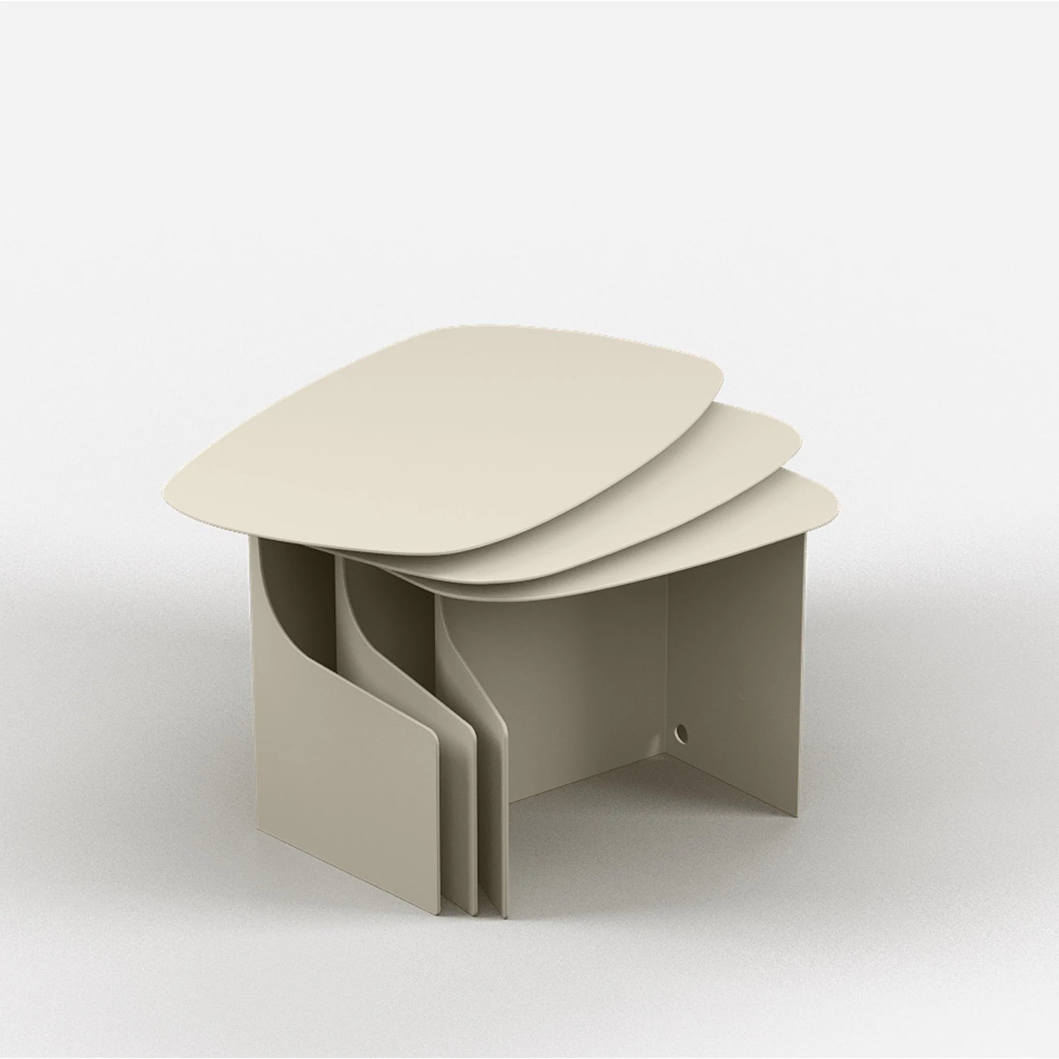 Cutout Nesting Tables | Eggshell White - Image 3