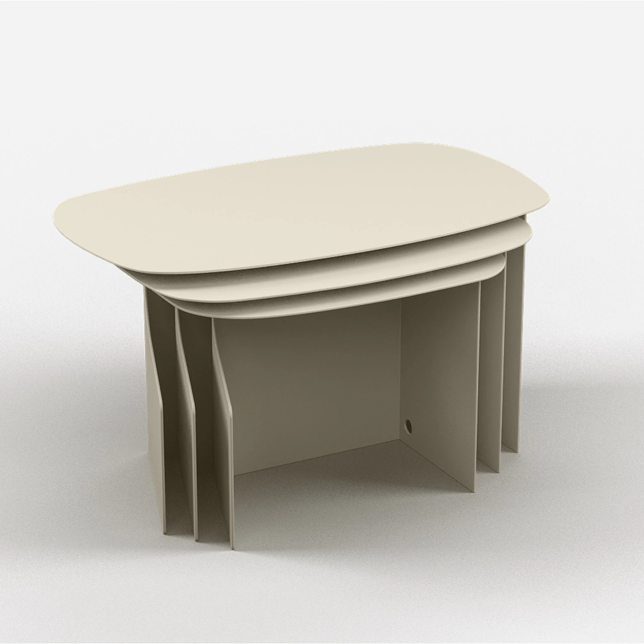 Cutout Nesting Tables | Eggshell White - Image 4